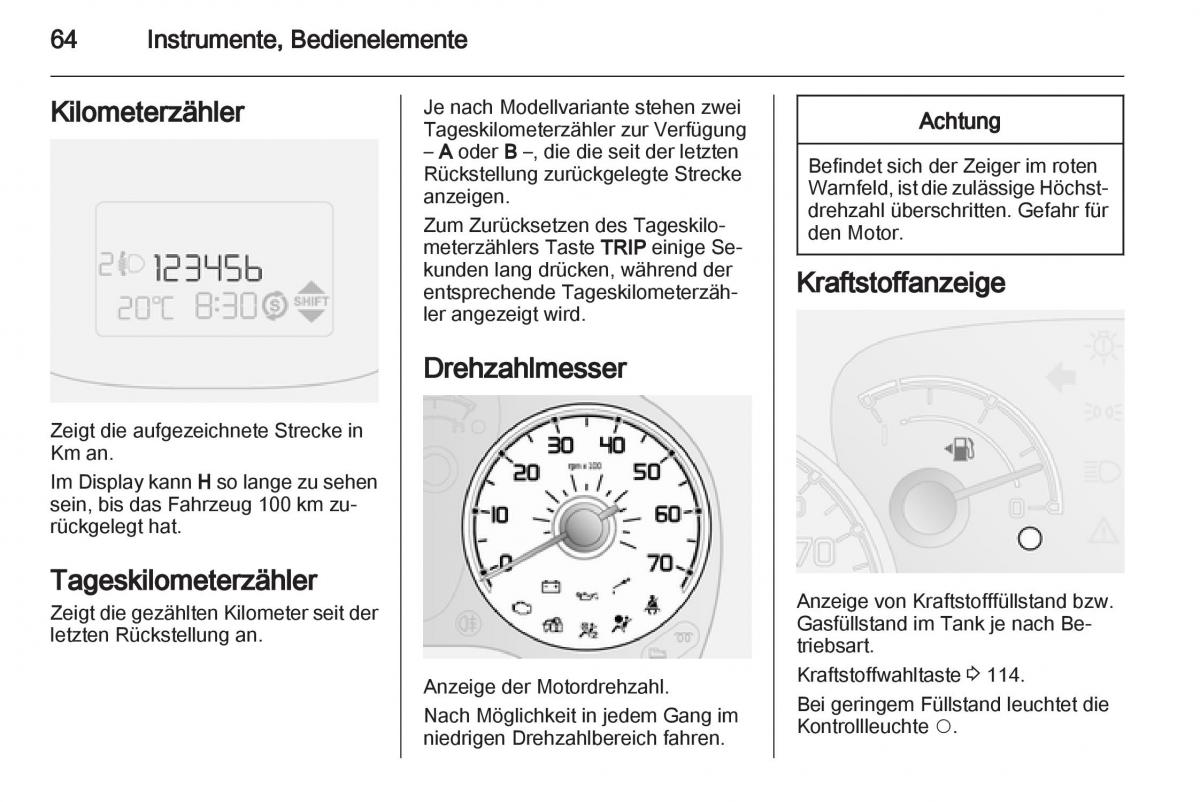 Opel Combo D Handbuch / page 66