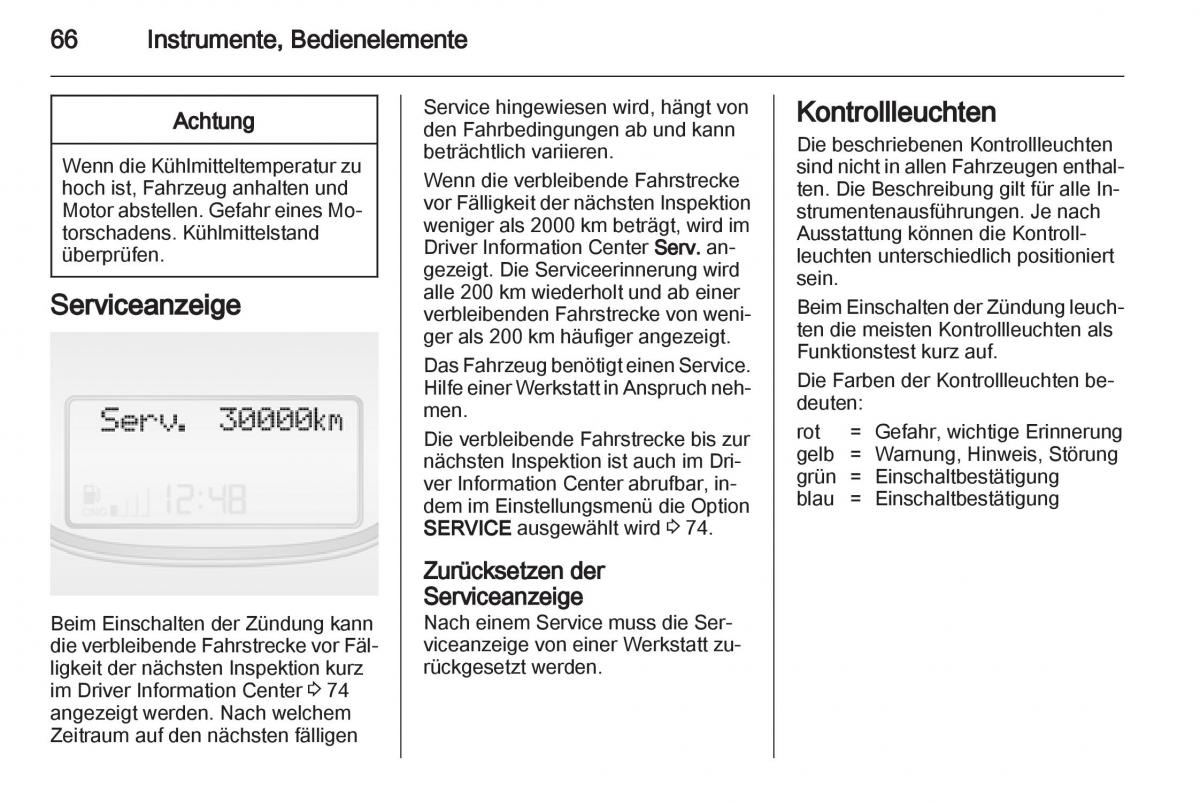 Opel Combo D Handbuch / page 68