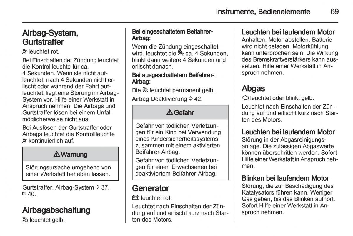 Opel Combo D Handbuch / page 71