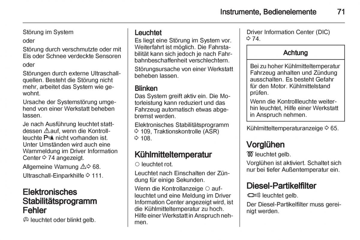 Opel Combo D Handbuch / page 73