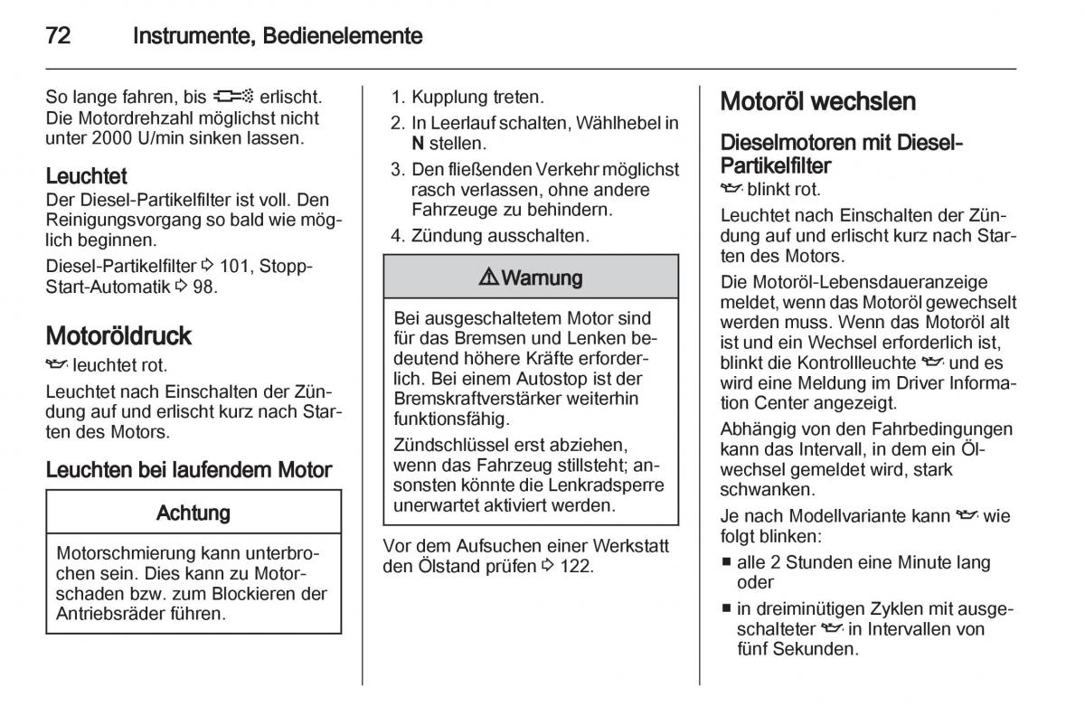 Opel Combo D Handbuch / page 74