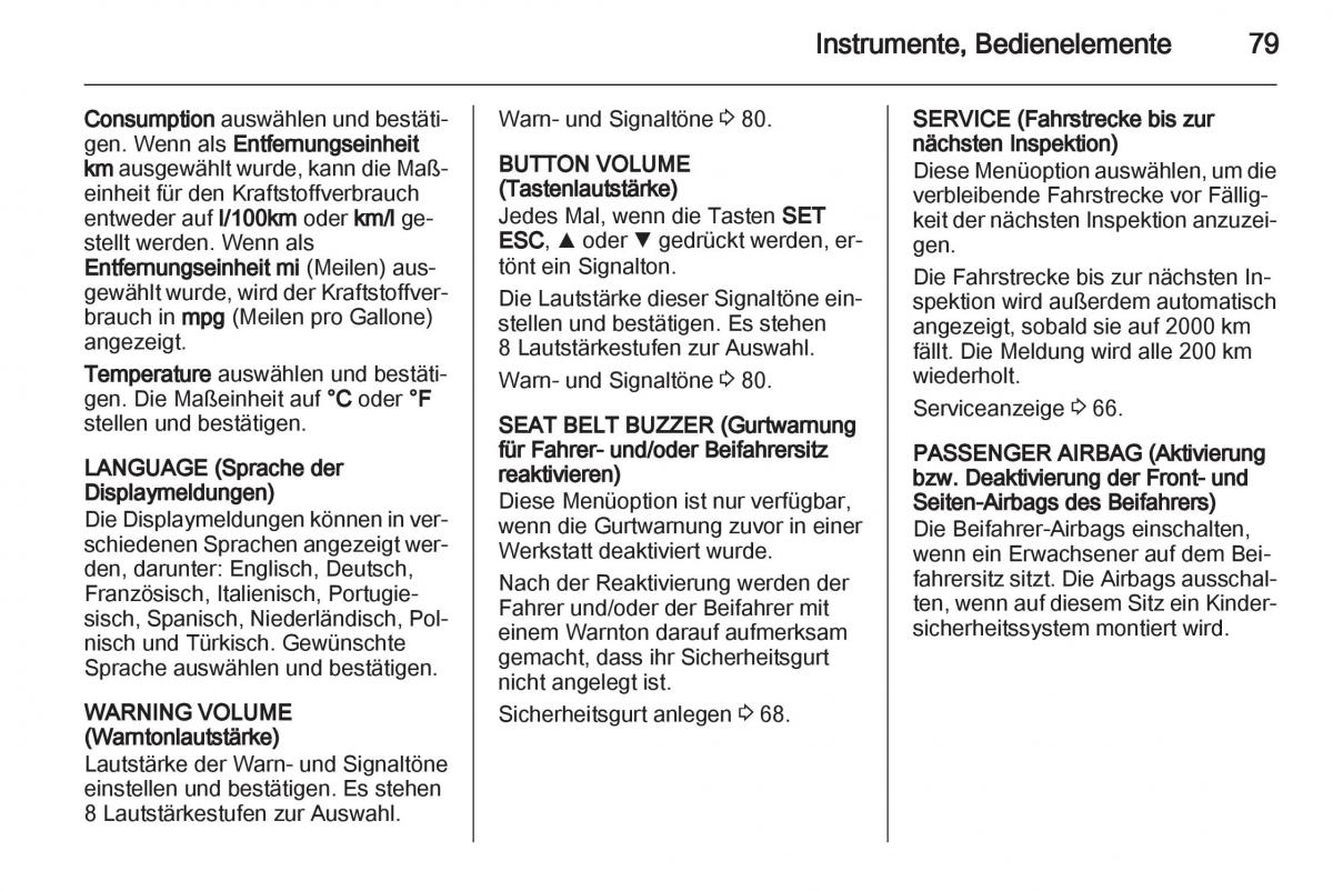 Opel Combo D Handbuch / page 81