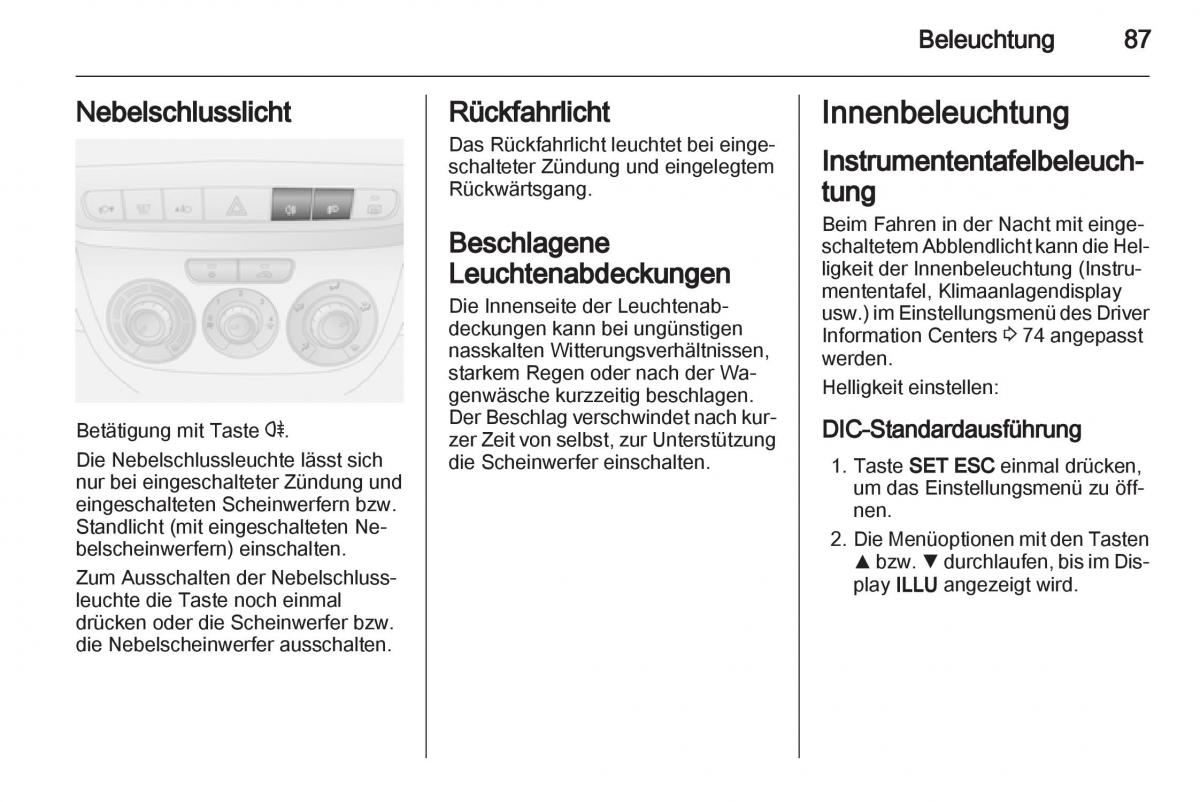 Opel Combo D Handbuch / page 89