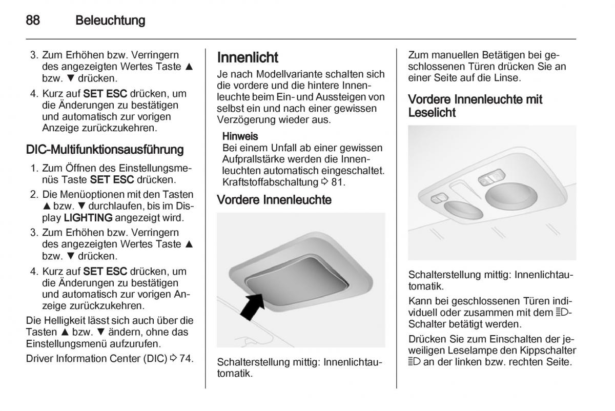 Opel Combo D Handbuch / page 90