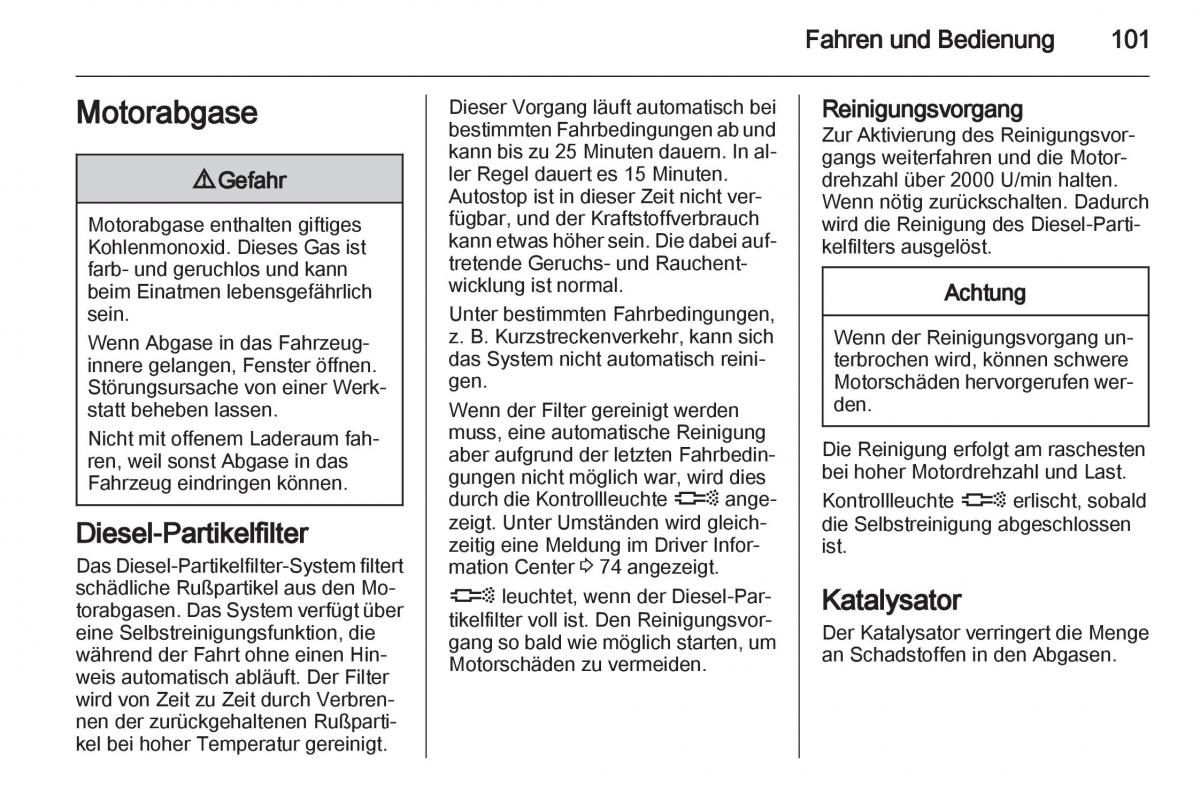 Opel Combo D Handbuch / page 103