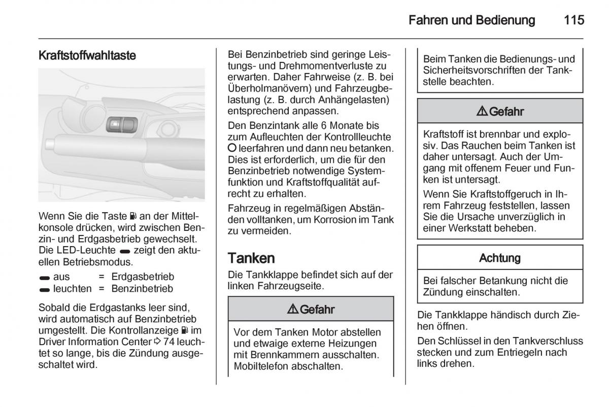 Opel Combo D Handbuch / page 117