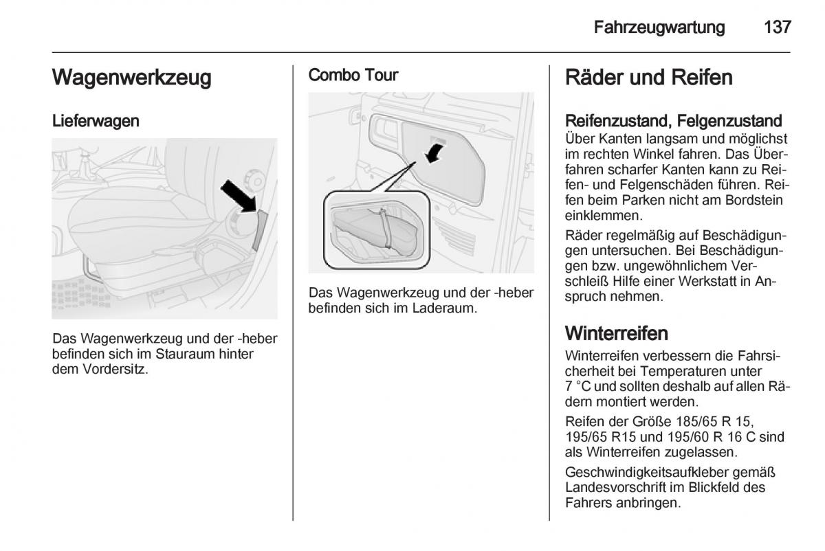 Opel Combo D Handbuch / page 139