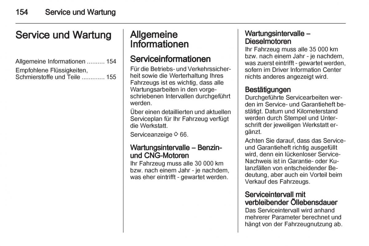 Opel Combo D Handbuch / page 156