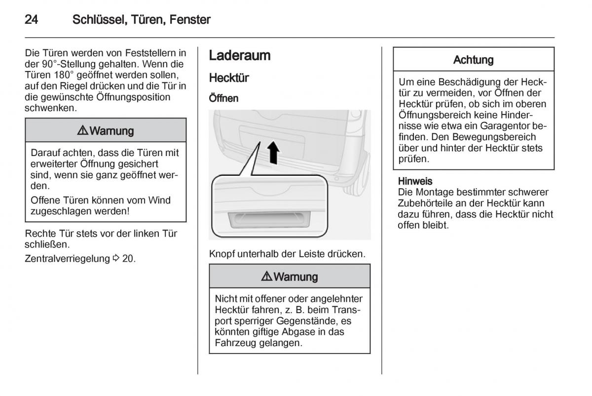 Opel Combo D Handbuch / page 26