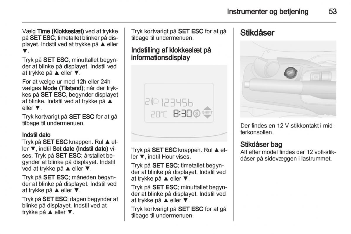 Opel Combo D Bilens instruktionsbog / page 55