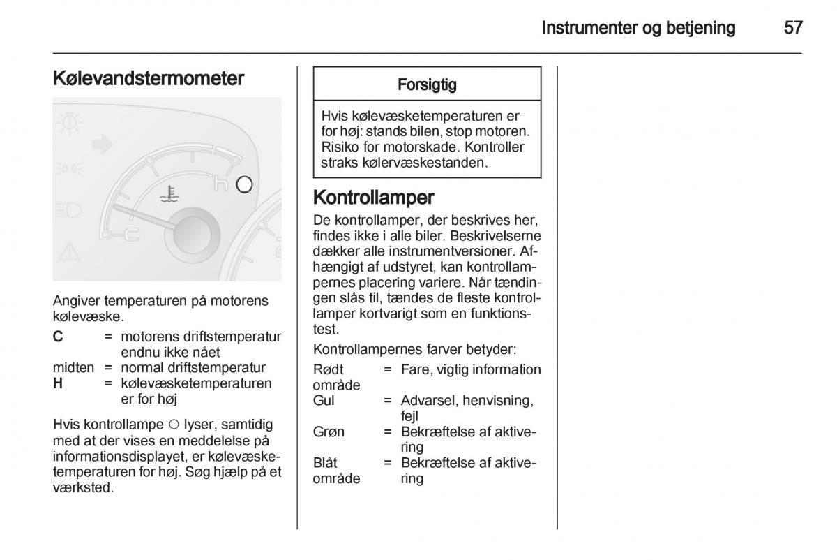 Opel Combo D Bilens instruktionsbog / page 59