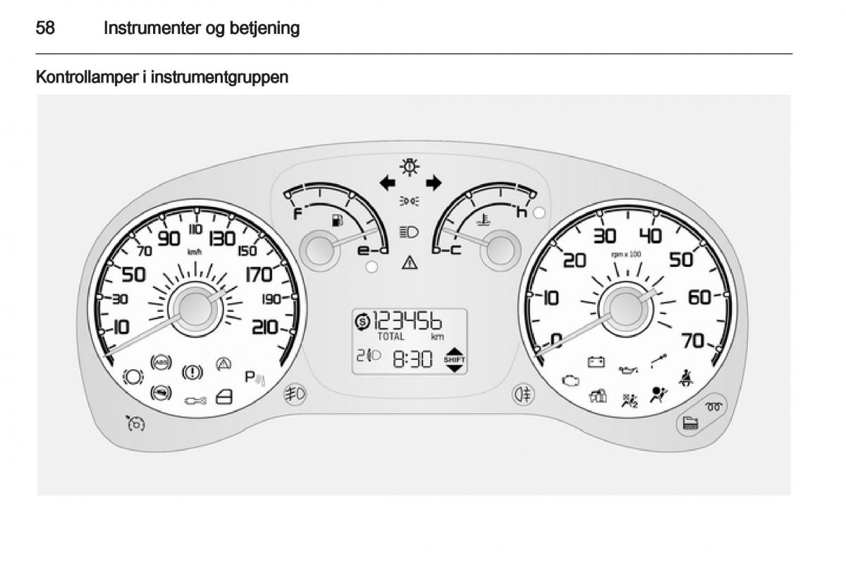 Opel Combo D Bilens instruktionsbog / page 60