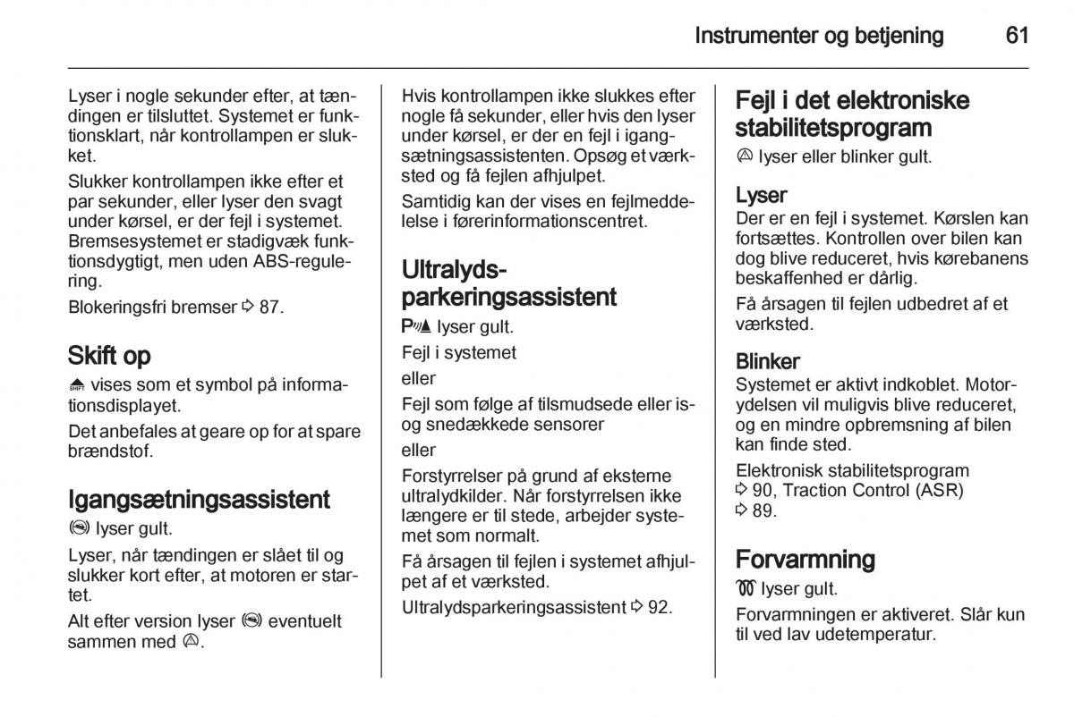 Opel Combo D Bilens instruktionsbog / page 63