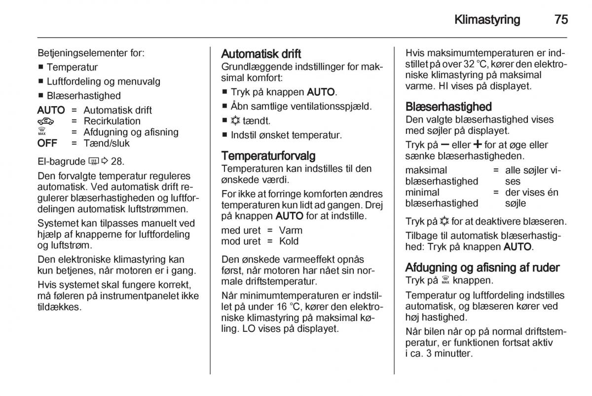 Opel Combo D Bilens instruktionsbog / page 77