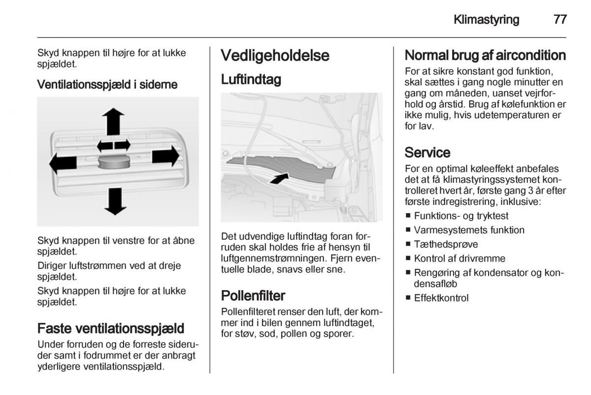 Opel Combo D Bilens instruktionsbog / page 79