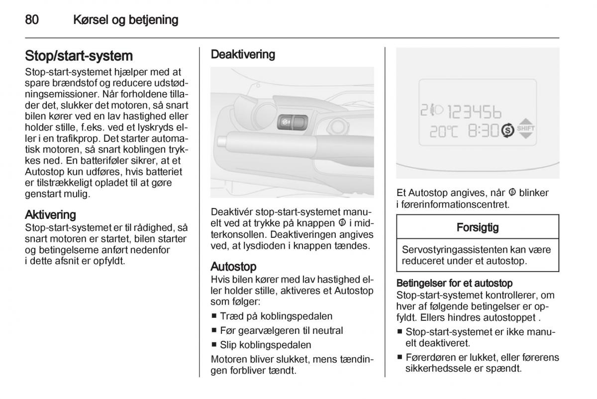 Opel Combo D Bilens instruktionsbog / page 82