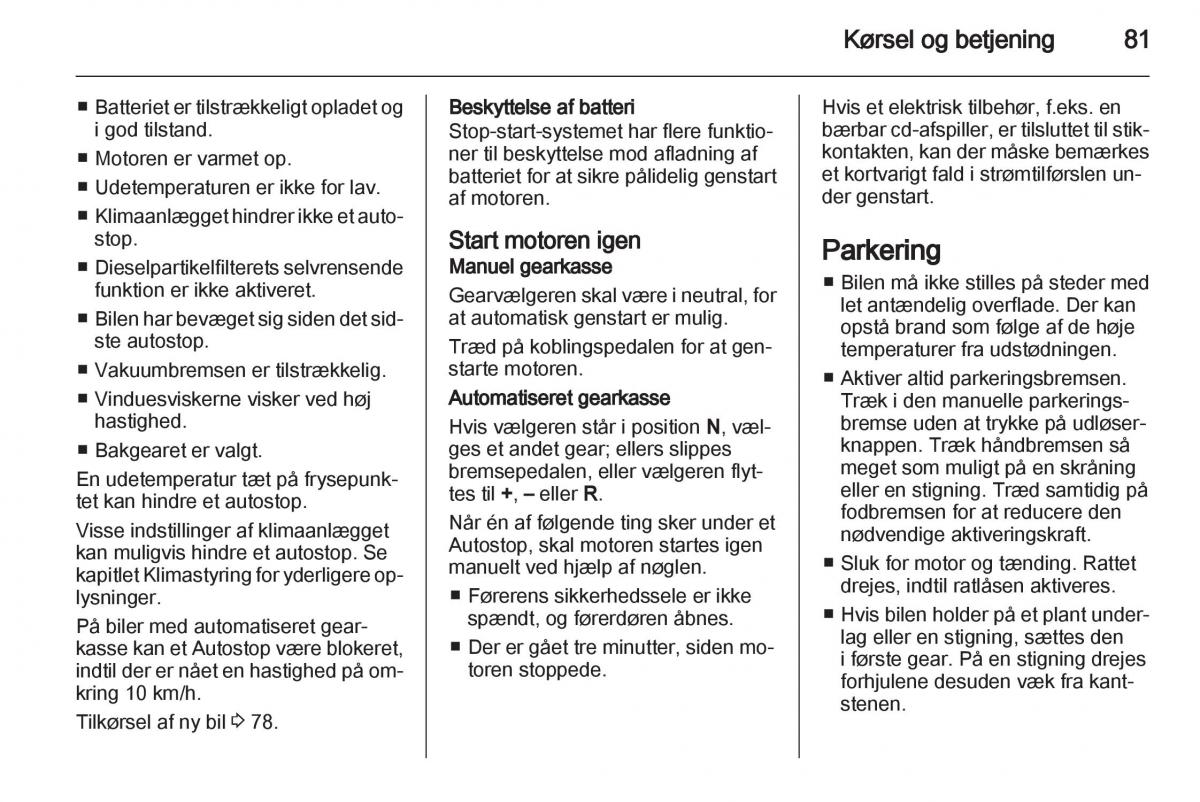 Opel Combo D Bilens instruktionsbog / page 83