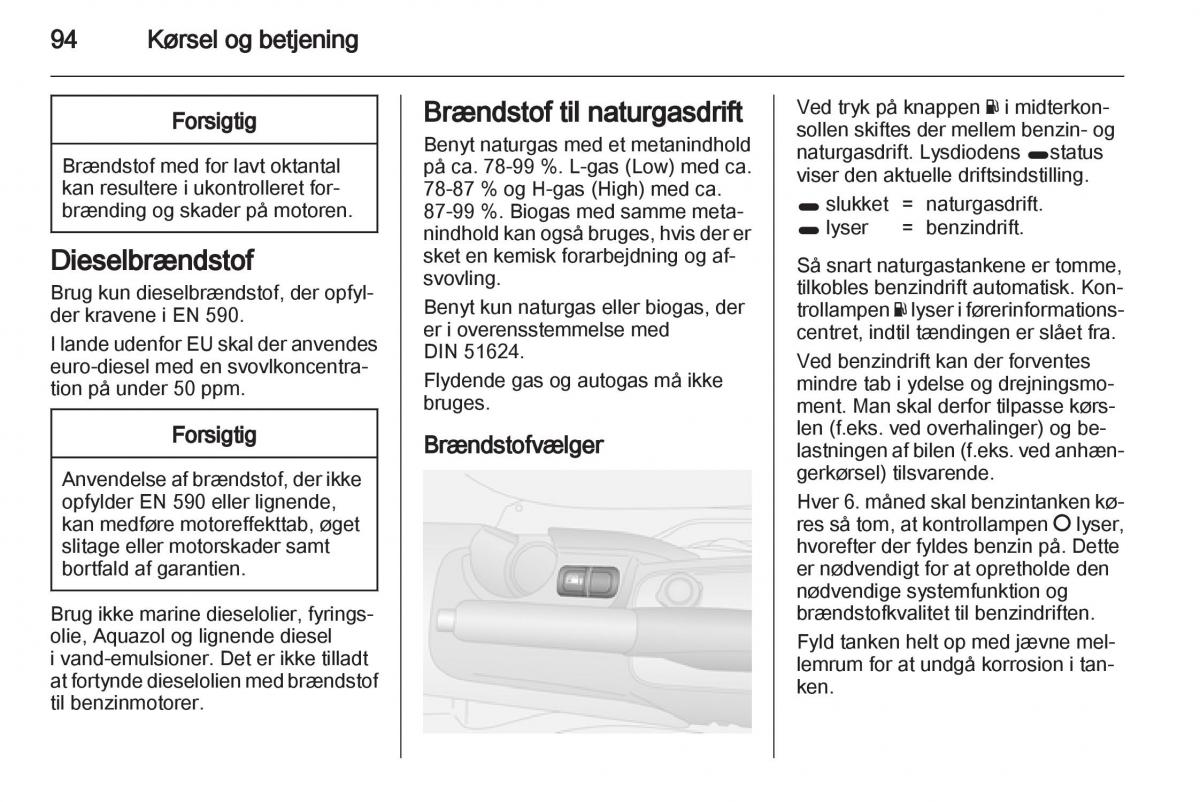 Opel Combo D Bilens instruktionsbog / page 96