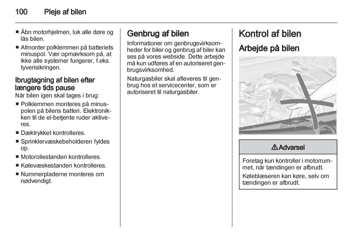 Opel Combo D Bilens instruktionsbog / page 102