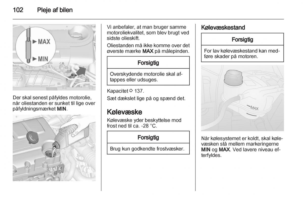 Opel Combo D Bilens instruktionsbog / page 104