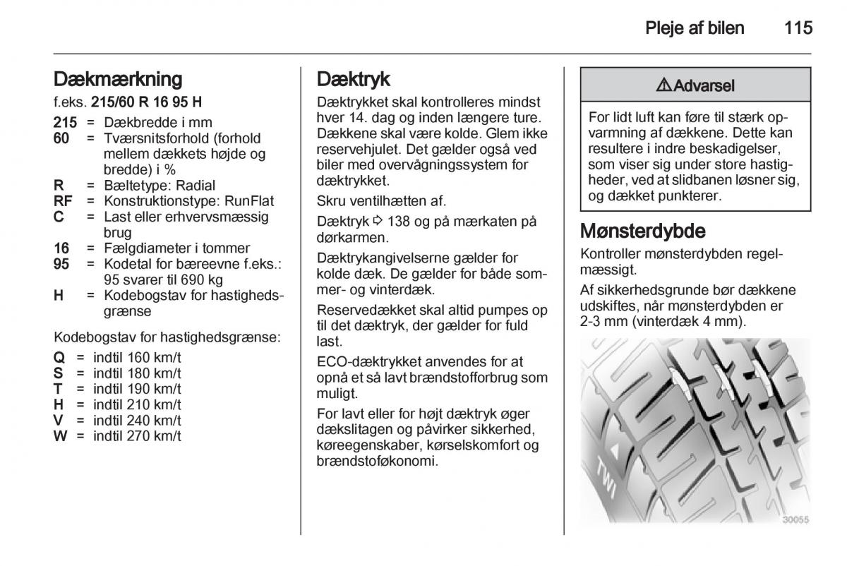 Opel Combo D Bilens instruktionsbog / page 117