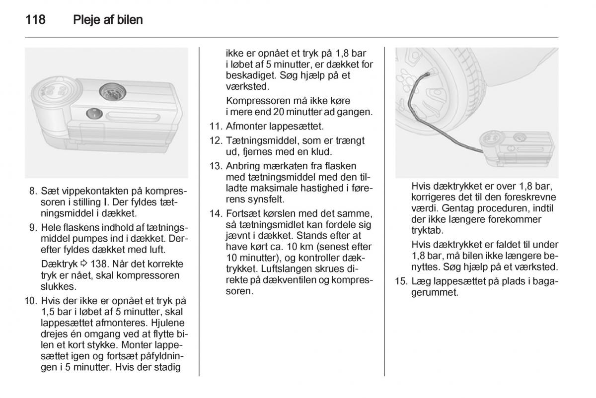 Opel Combo D Bilens instruktionsbog / page 120