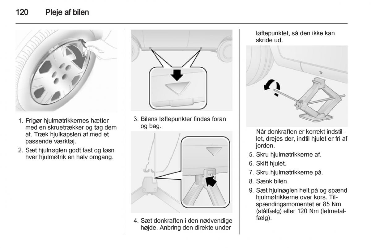 Opel Combo D Bilens instruktionsbog / page 122