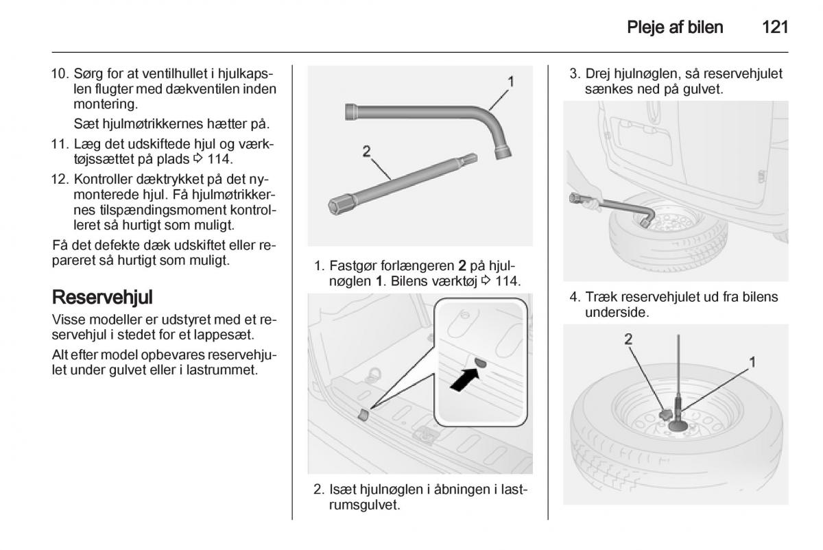 Opel Combo D Bilens instruktionsbog / page 123