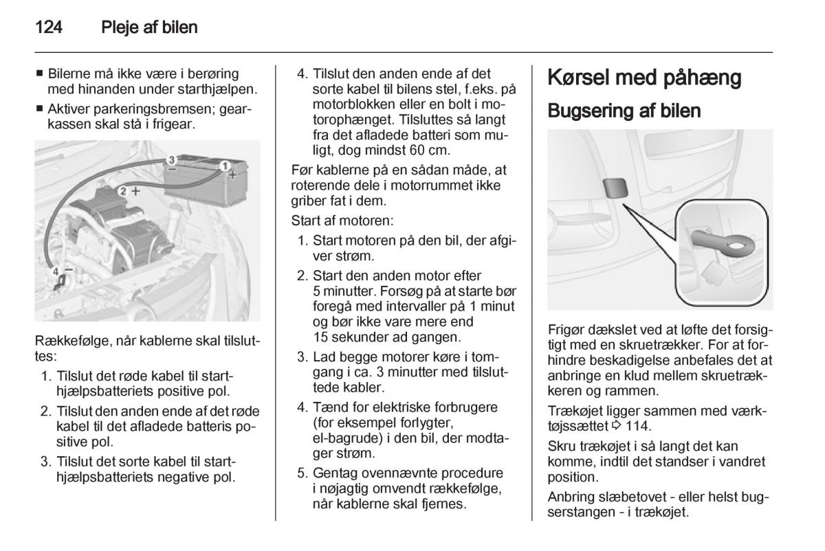 Opel Combo D Bilens instruktionsbog / page 126