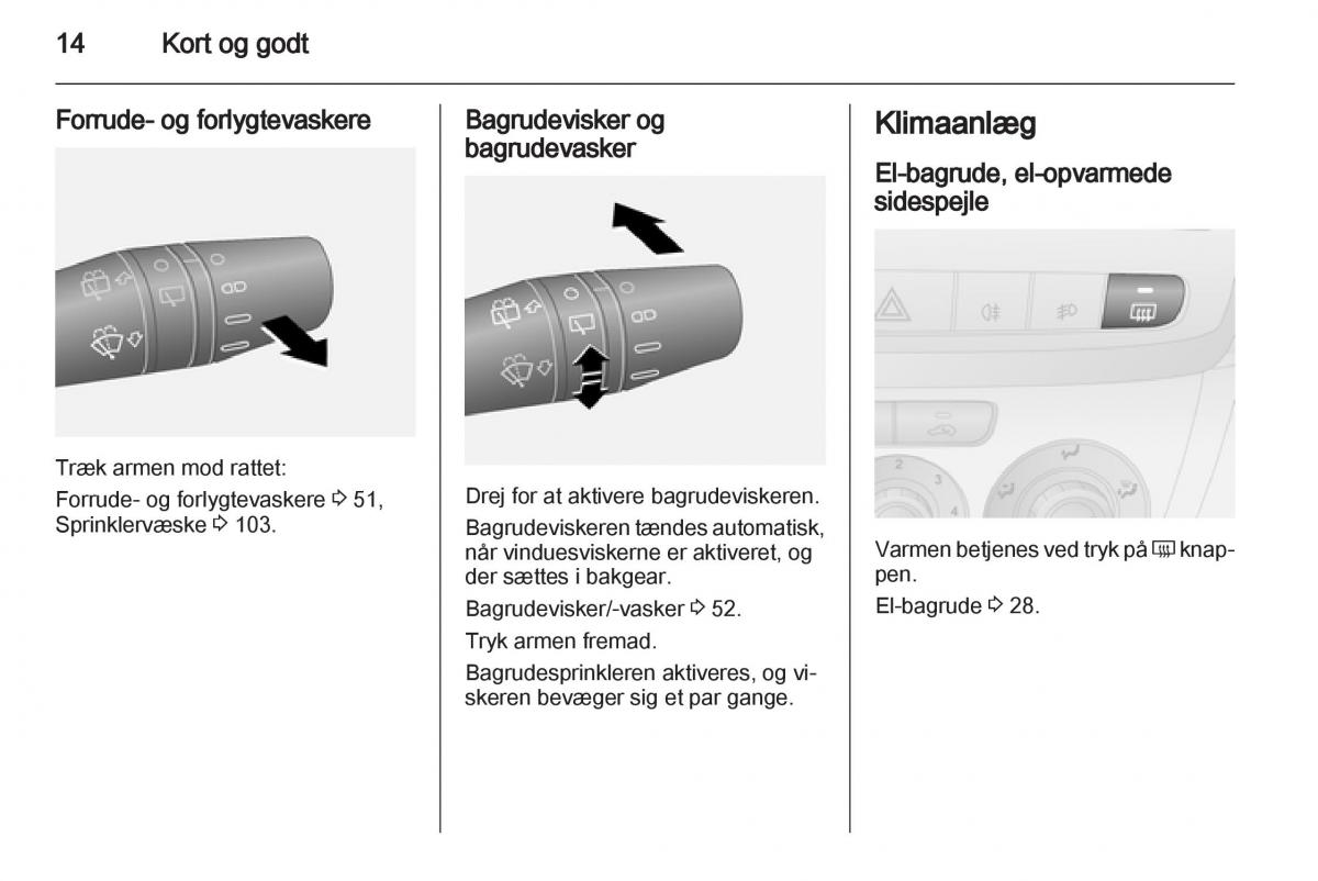 Opel Combo D Bilens instruktionsbog / page 16