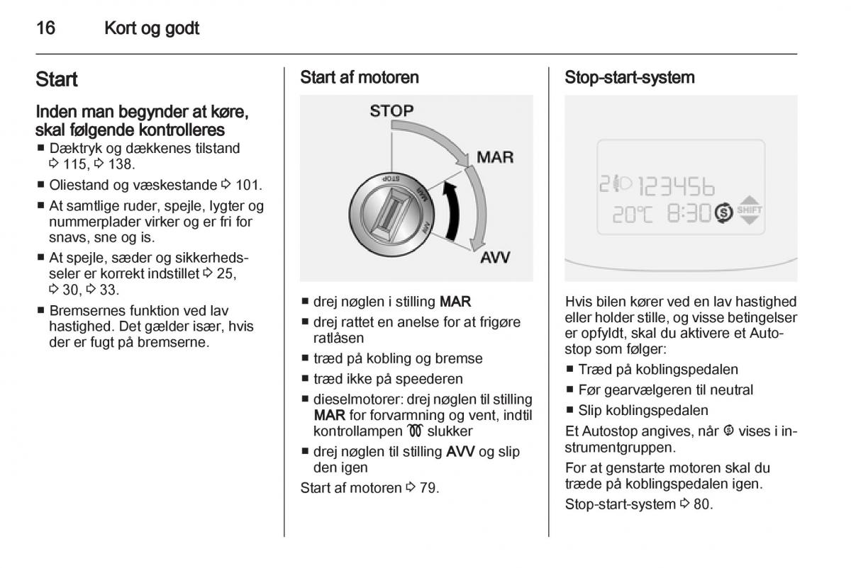 Opel Combo D Bilens instruktionsbog / page 18