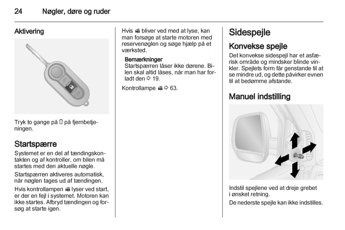 Opel Combo D Bilens instruktionsbog / page 26