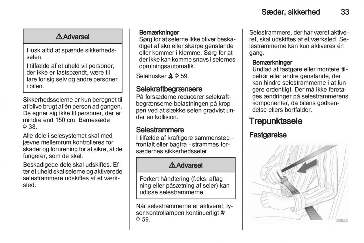 Opel Combo D Bilens instruktionsbog / page 35