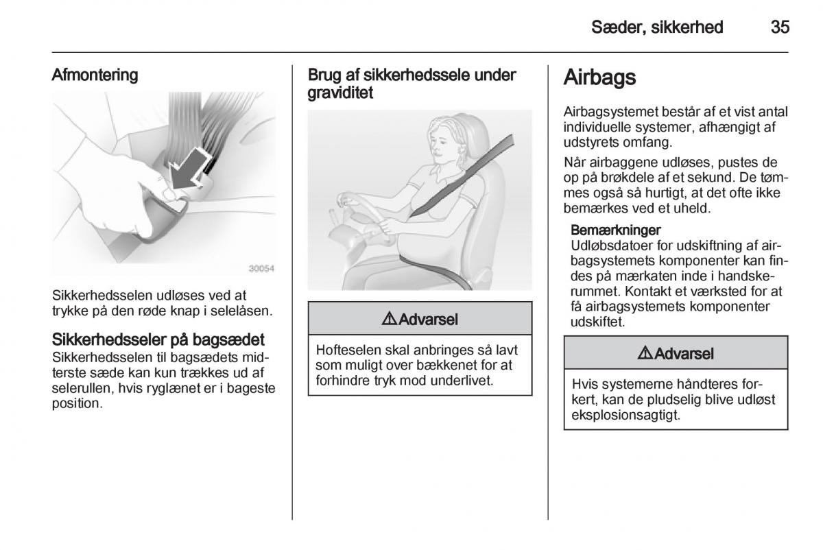 Opel Combo D Bilens instruktionsbog / page 37