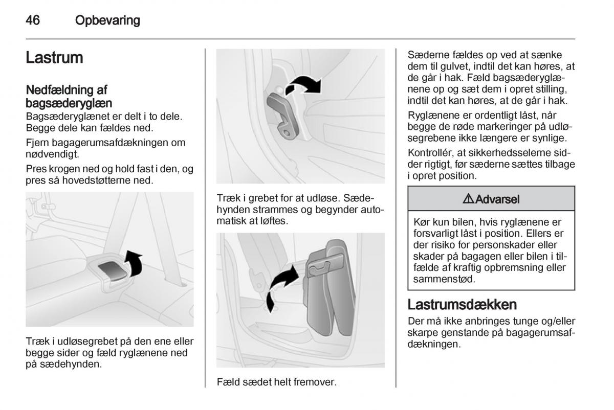 Opel Combo D Bilens instruktionsbog / page 48