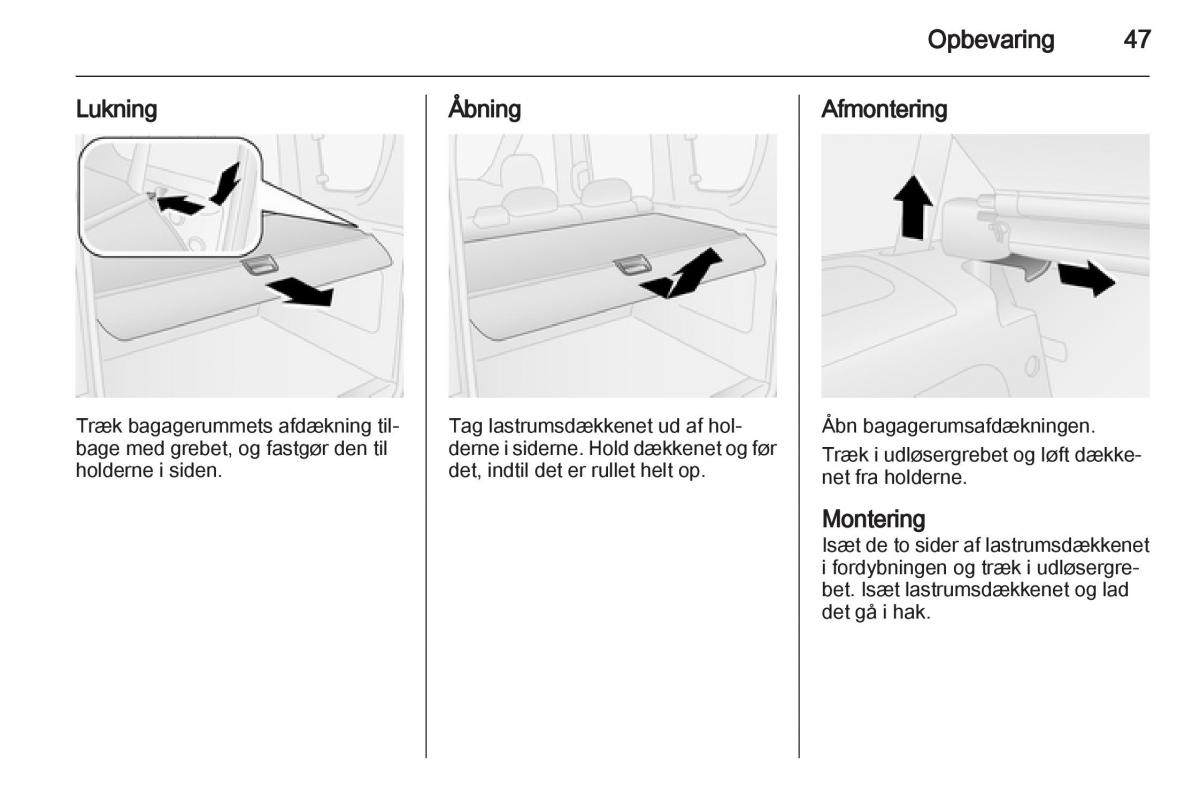 Opel Combo D Bilens instruktionsbog / page 49