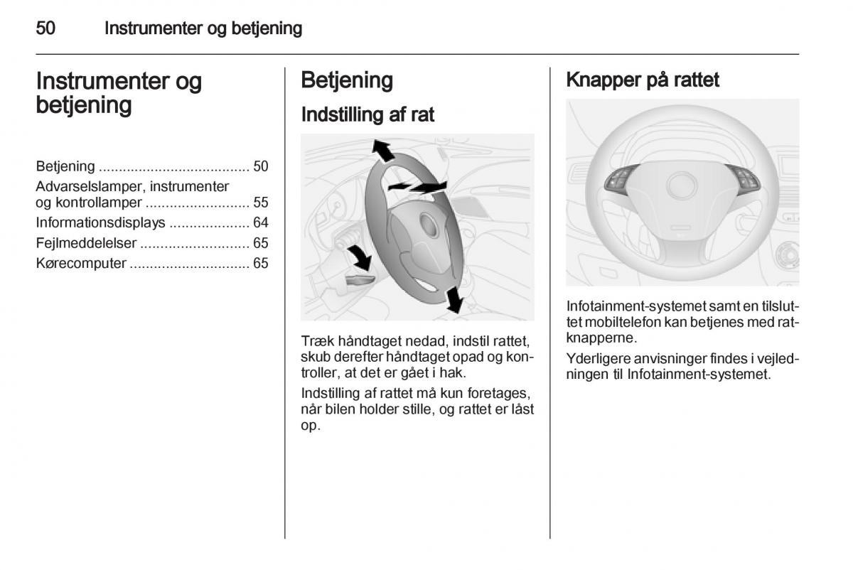 Opel Combo D Bilens instruktionsbog / page 52