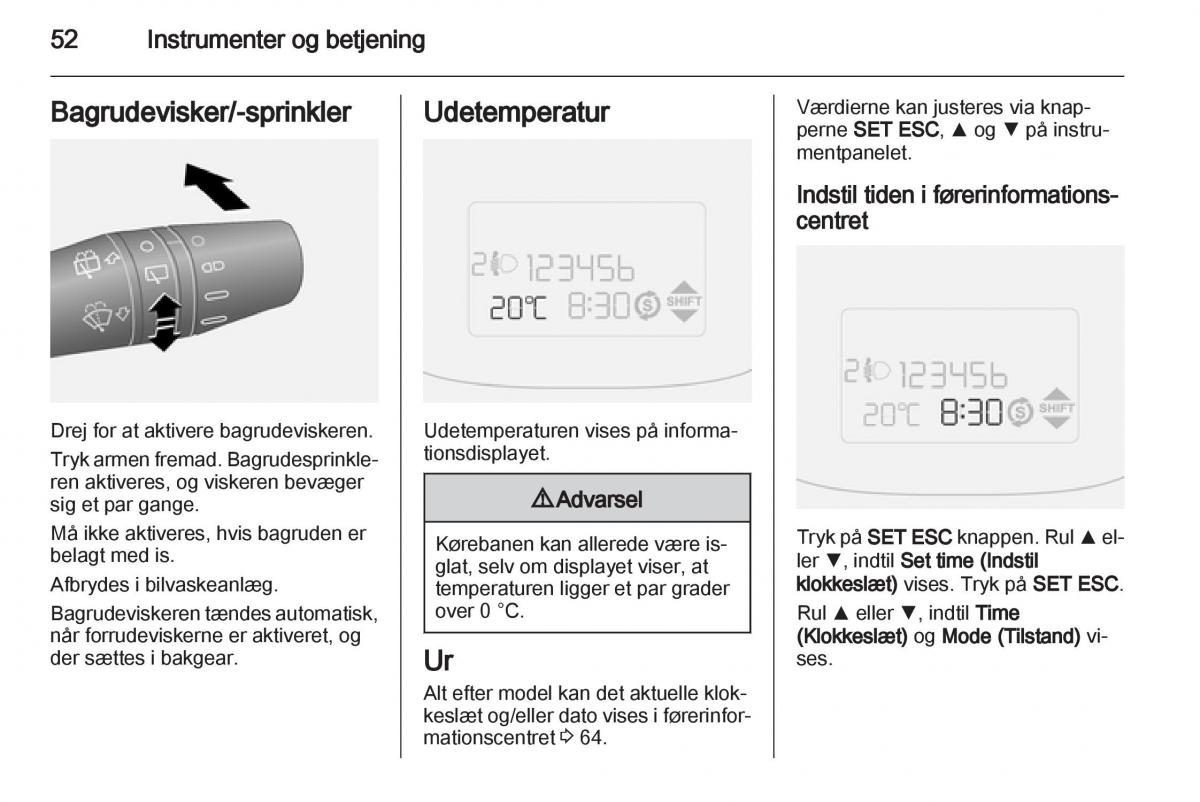 Opel Combo D Bilens instruktionsbog / page 54