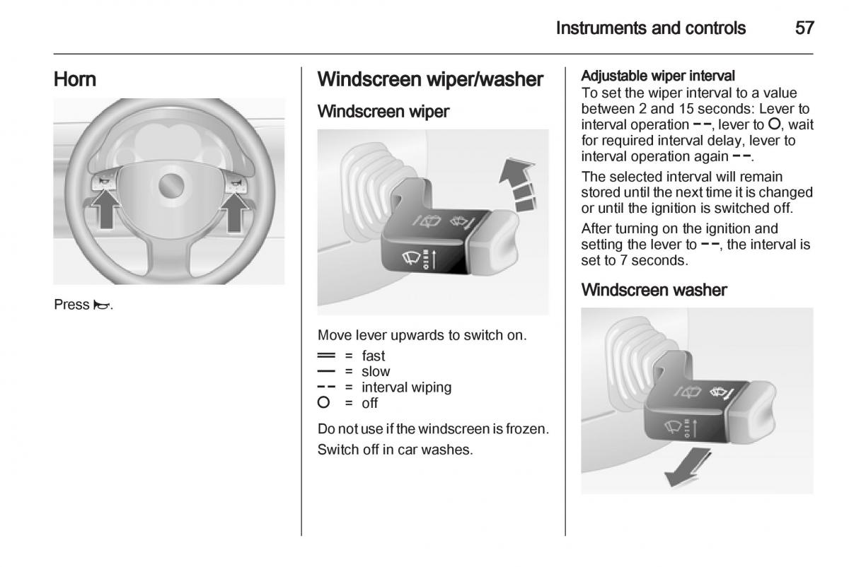 Opel Combo D owners manual / page 57