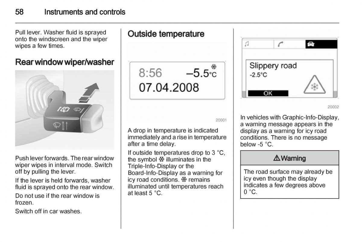 Opel Combo D owners manual / page 58