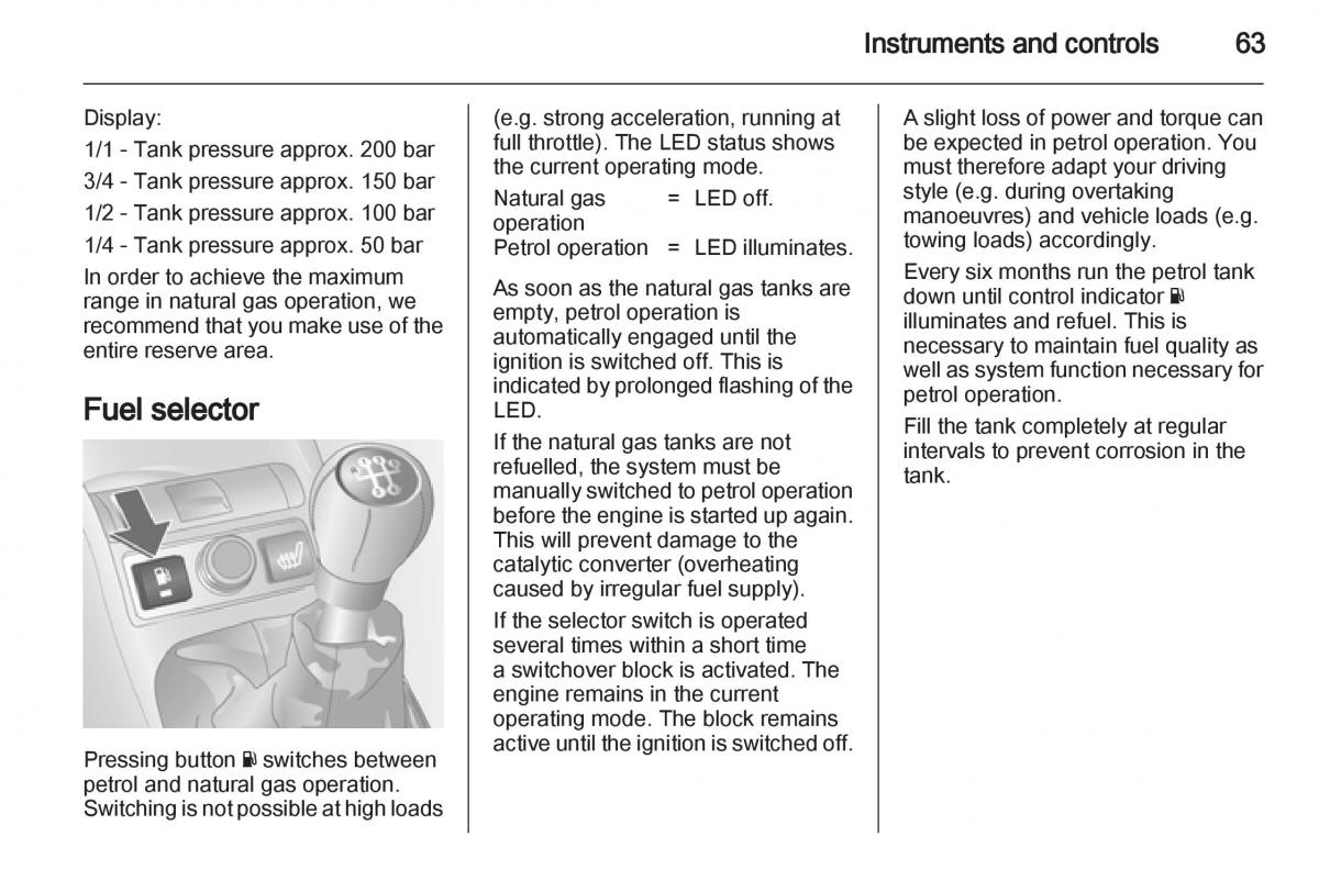 Opel Combo D owners manual / page 63