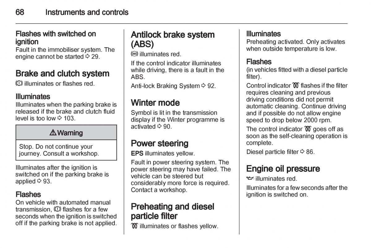 Opel Combo D owners manual / page 68