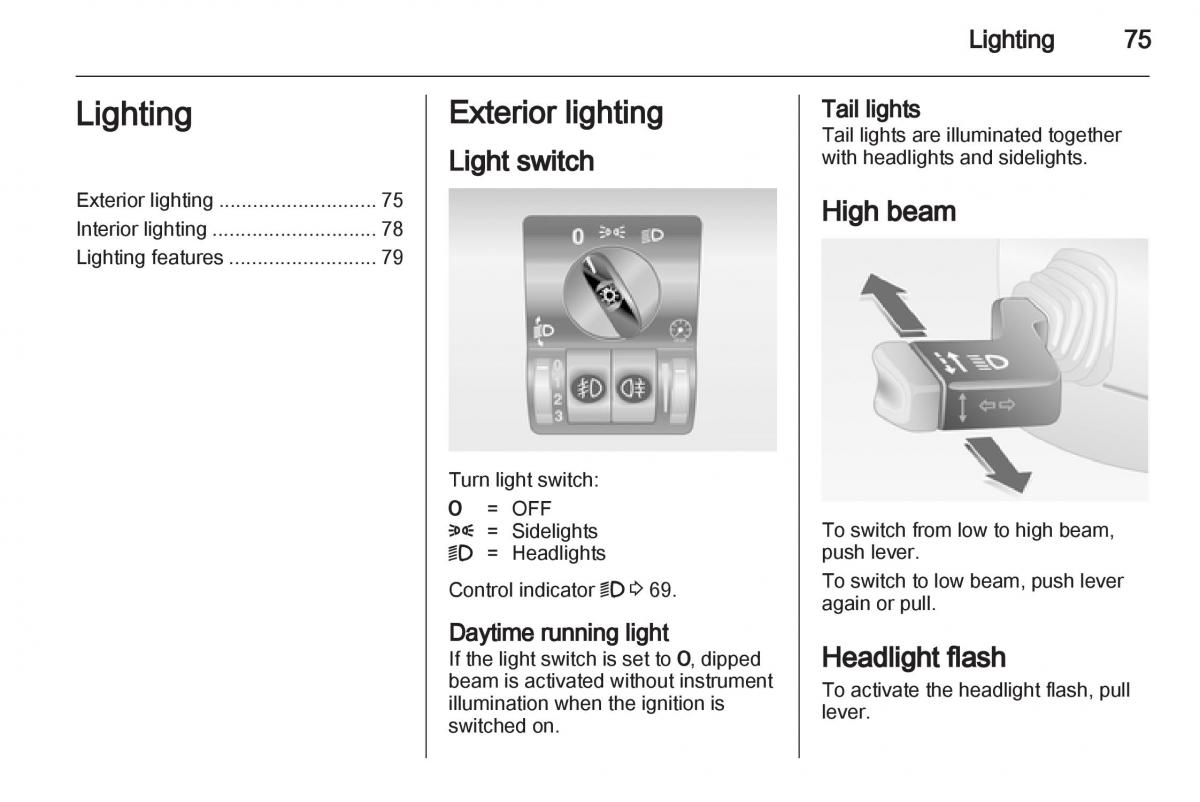 Opel Combo D owners manual / page 75