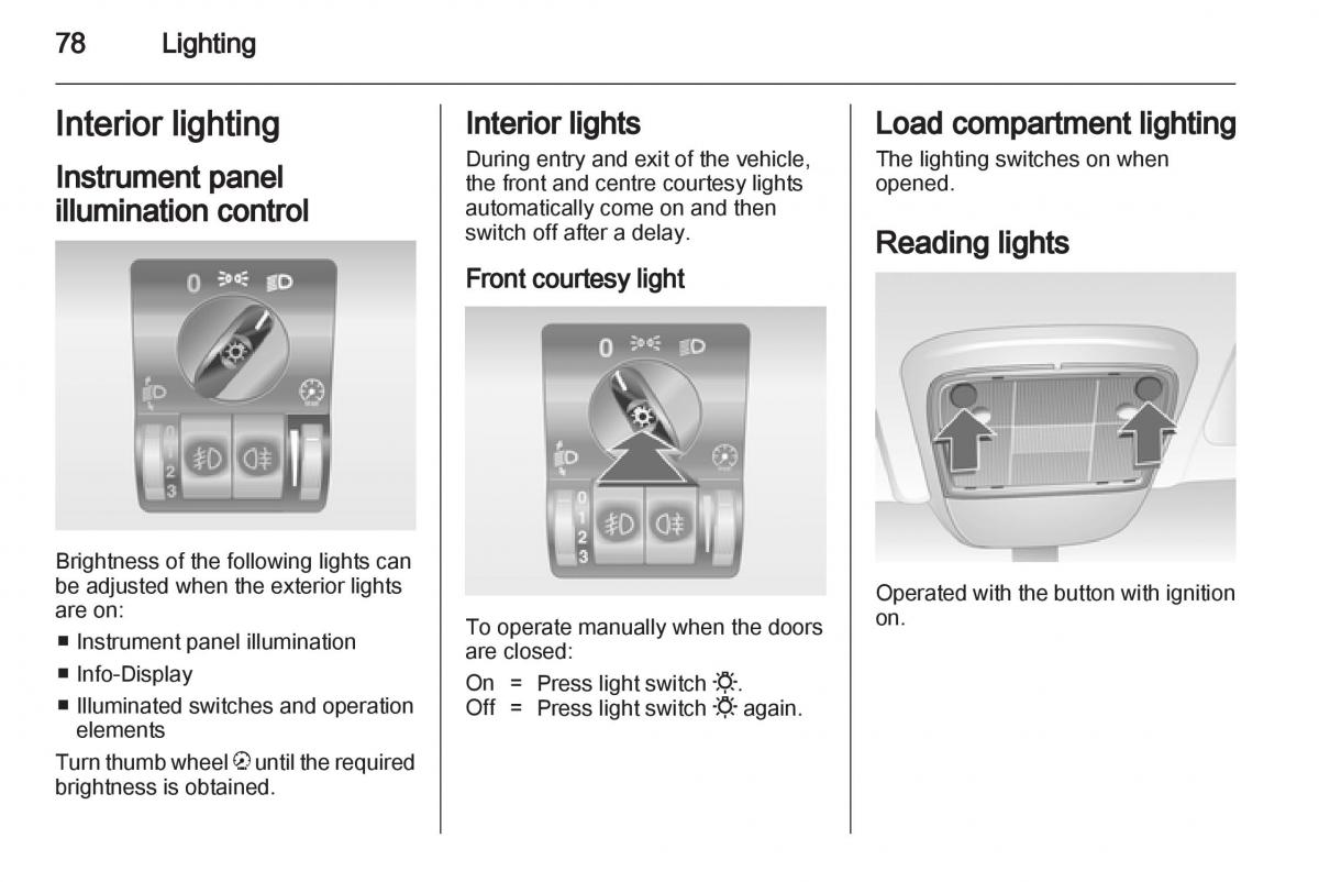 Opel Combo D owners manual / page 78