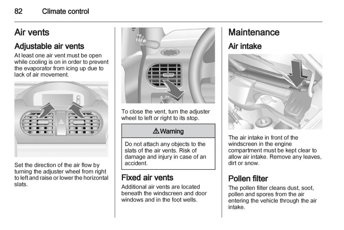 Opel Combo D owners manual / page 82