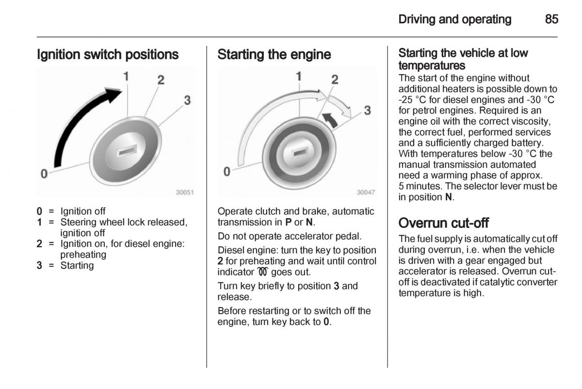 Opel Combo D owners manual / page 85