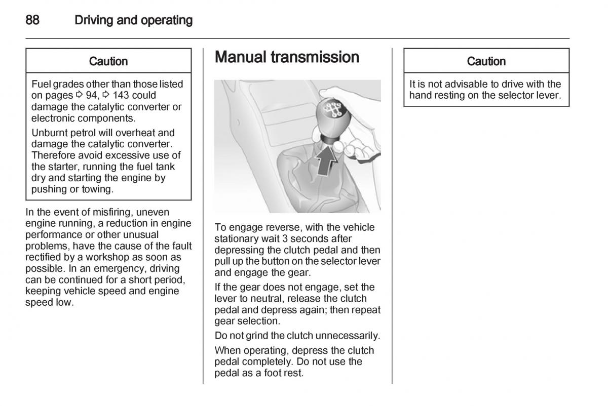 Opel Combo D owners manual / page 88