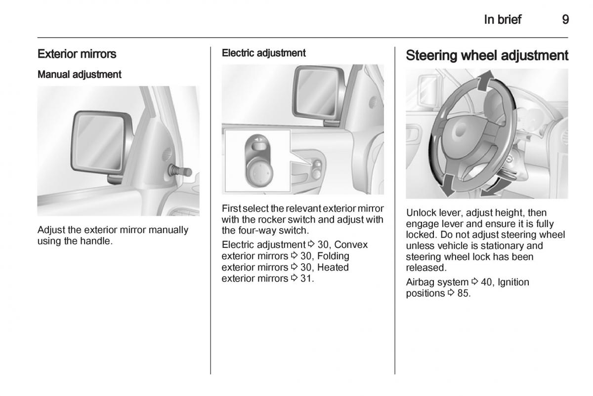 Opel Combo D owners manual / page 9