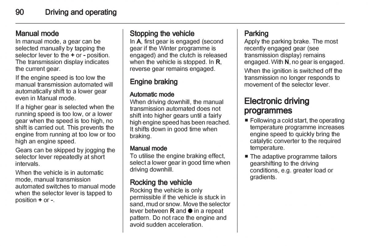 Opel Combo D owners manual / page 90