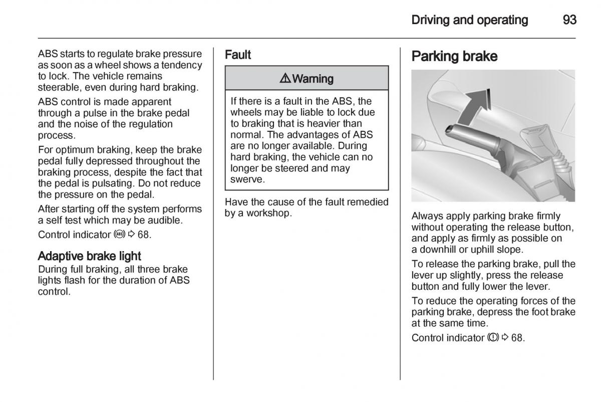 Opel Combo D owners manual / page 93